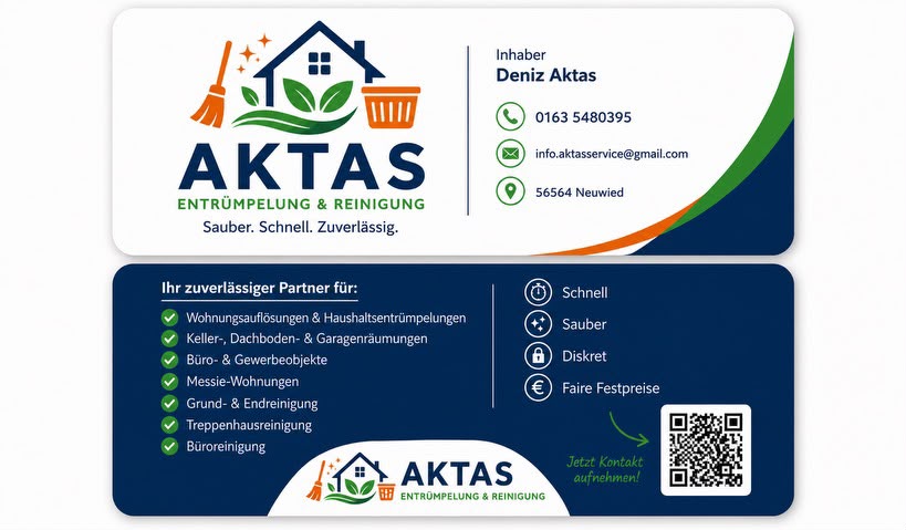 Rückseite der Aktas Visitenkarte